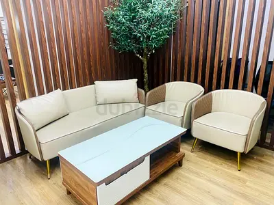 3-piece cream lounge set with coffee table - Never Used condition