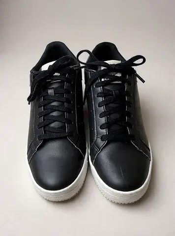 Black Casual Leather Sneakers, Size Unknown — Gently Used