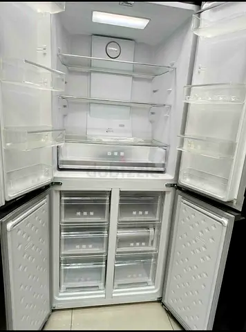 Free Delivery- Hoover Latest Model 4-Doors Fridge With Bottom Freezer Stainless Steel Body