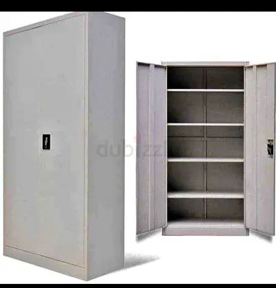 Used Metal Storage Cabinet with 4 Adjustable Shelves - Heavy Duty Office/Workshop Cupboard