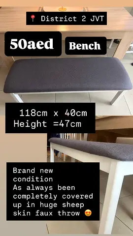 Modern Upholstered Dining Bench in Grey and White