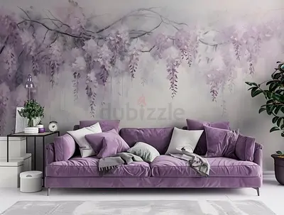 Modern Purple Velvet 3 Seater Sofa
