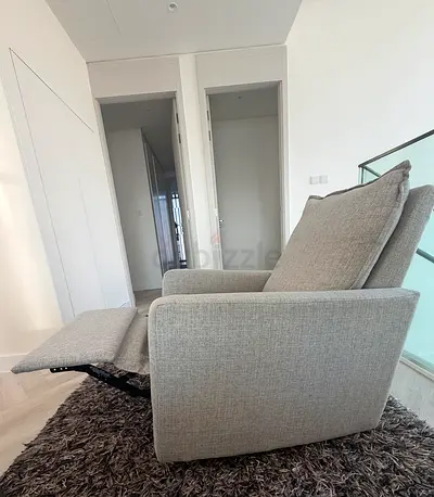 Pottery Barn PB Kids Light Grey Fabric Recliner Armchair with Footrest - Great for nursing/feeding!