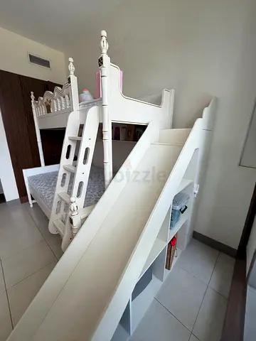 Kids Bunk Bed, Beautiful white wooden bunk bed with: 2850