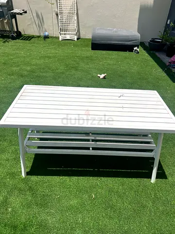 Modern White Outdoor Metal Table
