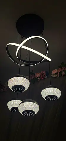 Modern LED Crystal Pendant Chandelier - 5-Light Decorative Ceiling Lamp
