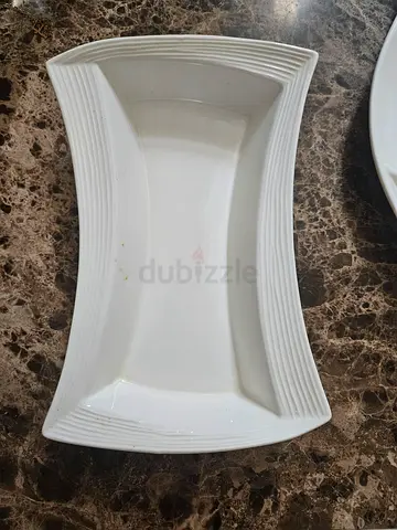 Elegant white rectangular serving dish