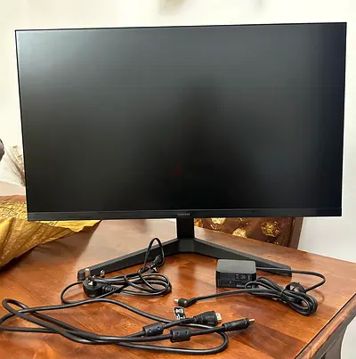 27-inch Samsung Monitor with Stand and Cables - Good Working Condition