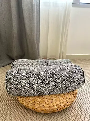 Ikea decorative bolster cushions - grey patterned