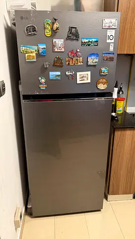 LG Top Freezer Refrigerator - 2-Door Stainless Steel, excellent condition