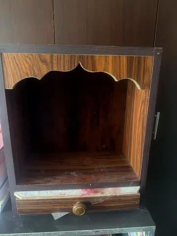 Wooden Mandir with stand and wall mount