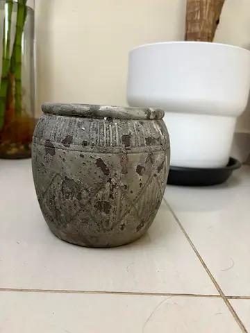 Decorative Rustic Grey Cement Planter Pot