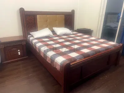 King Bed set + Mattress + Matching side tables  makeupstation