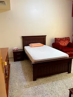 Furnished Room for Rent with living area and seperate bathroom/ 3,300AED Monthly