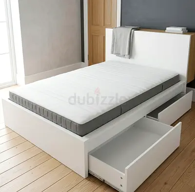 Ikea malm double bed with storage and mattress like new