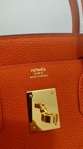 Hermes Birkin 30 Retourne Togo Orange Gold