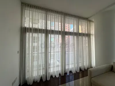 Light sheer curtains - full-length panel set (beige/ivory)