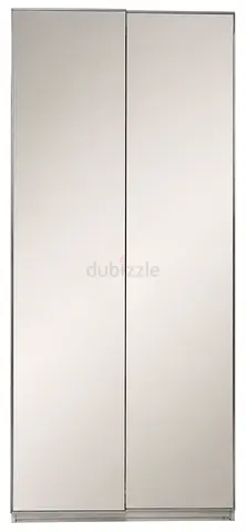 Slim mirrored wardrobe / armoire with double doors - good condition
