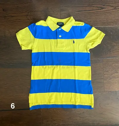 Polo Ralph Lauren Kids Striped Polo Shirt For kids aged 6 - Yellow  Blue