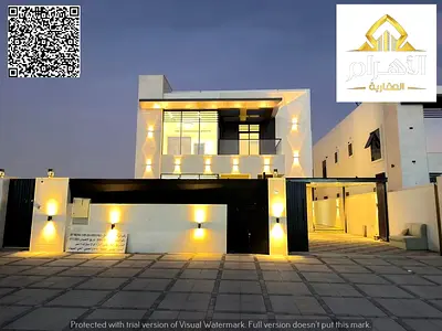 Luxury villa with a modern design, 5000 sq ft, with a garden, behind Ajman Academy. Price includes air conditioning and is negotiable.