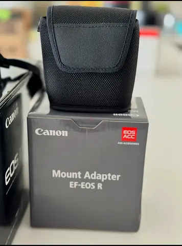 Canon EF 50 f1.2 L lens and Canon EF-EOS R Mount Adapter with Carry Case