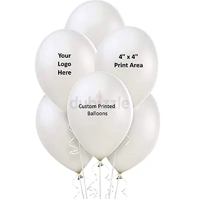 White Custom Printed Balloons - Pack for Events  Promotions