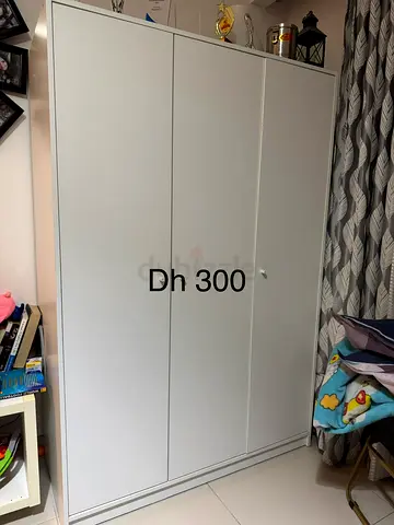 IKEA White 3-Door Wardrobe - Excellent Condition, AED 250