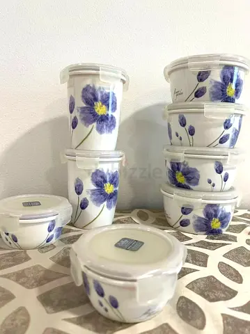 Set of 8 Ceramic Sealed Bowl with Lid