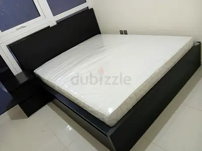 IKEA Malam king size 180×200cm bed frame with IKEA mattress and 2 big storage drawers underneath is