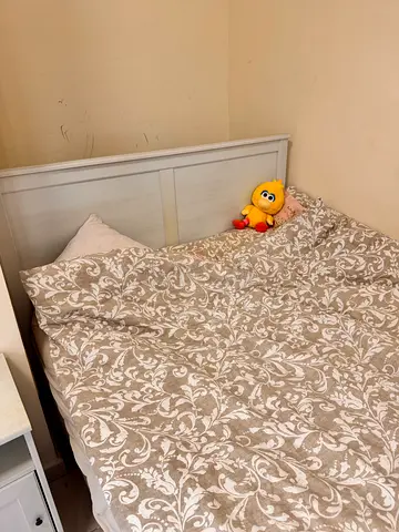 Queen bed frame with headboard - fairly good condition
