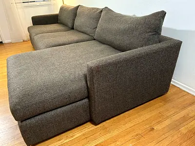 Lshape lounge deep Cratebarrel sectional couch