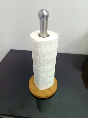 Modern Stainless Steel  Wood Paper Towel Holder
