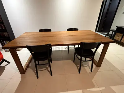 Solid Wood Dining Table - Large Rectangular with 4 seats