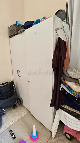 White 3-Door Wardrobe / Armoire — Good Condition