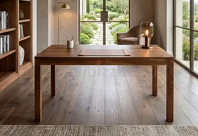 crate barrel wooden desk with Drawers 140x80 H72 cm