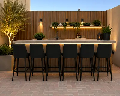 Outdoor 6 Bar Stools - From Mazerattan