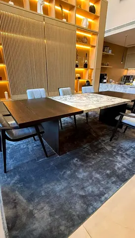 Luxury Designer Dining Table for Sale – Marble  Wood Finish