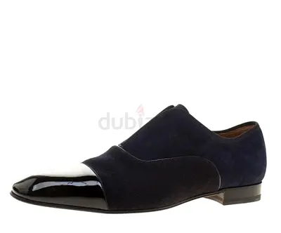 Authentic Christian Louboutin Two Tone Suede and Felt Alpha Male Slip On Oxford Loafers Size 43.5