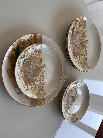 Arabic golden village plate set