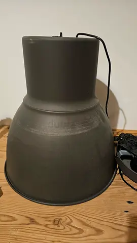 Industrial grey metal pendant lamp - good used condition