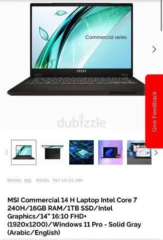 MSI Commercial 14-inch H — Intel Core 7 240H, 16GB RAM, 1TB SSD, Win11 Pro