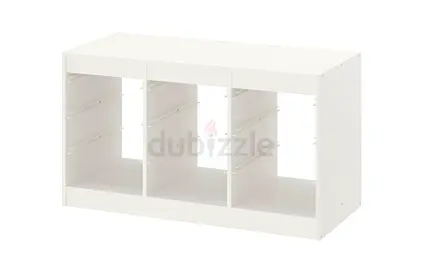 White 3-Compartment Storage Cabinet / Shelving Unit (IKEA-style)