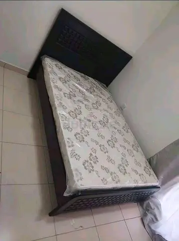 6x7 double king sized Wooden Bed Frame with Mattress - Good Condition