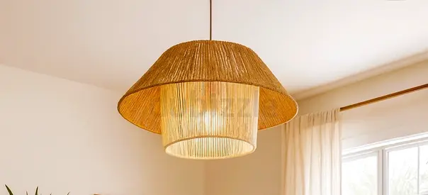 2x rattan boho ceiling lights