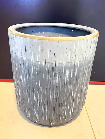 Modern Grey and White Gradient Ceramic Plant Pot
