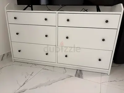 Modern White 6-Drawer Sideboard / TV Stand
