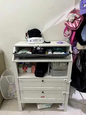 Changing table with cabinets