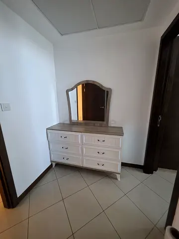White Wooden Dresser with Mirror - 6 Drawers