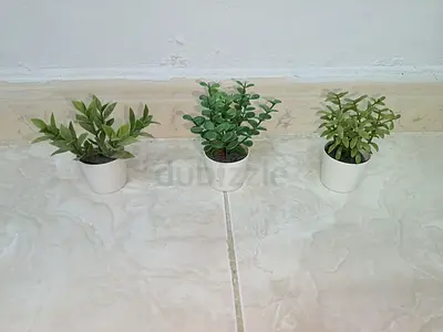 Set of 3 Small Potted Artificial Plants
