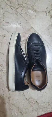 Black Leather Casual Sneakers - Size 43